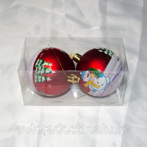 Новогодние игрушки украшения на ёлку "Шары" - 2 шт (6,5 см) - фото 1 - id-p69693363