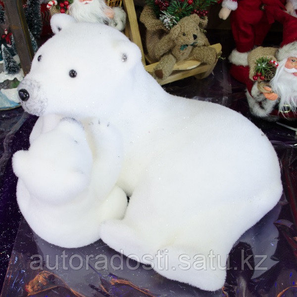 Премиум новогодняя фигура животных "Медведица с медвежонком" 22х30 см - фото 1 - id-p69693372