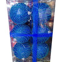 Набор новогодних ёлочных игрушек - 6 шт (O 8 см) синий