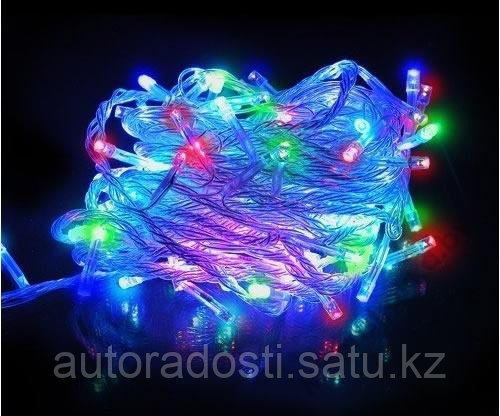 Светодиодная гирлянда "Нить" 100 Led, белый провод, RGB - фото 1 - id-p69693682