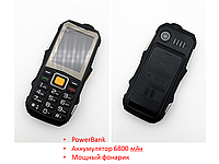 Мобильный телефон c мощным аккумулятором, функцией PowerBank и мощным фонариком, W2019