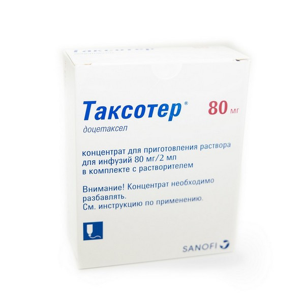 Таксотер – Taxotere (Доцетаксел) 20 мг/0,5; 80мг/2мл конц. для р-ра
