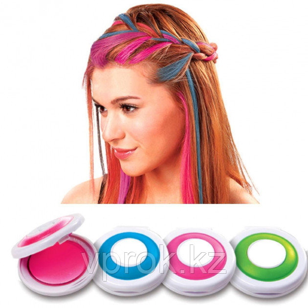 Цветные мелки для волос Hot Huez (Хот Хьюз) 4 цвета цветная пудра для покраски волос - фото 1 - id-p69710994