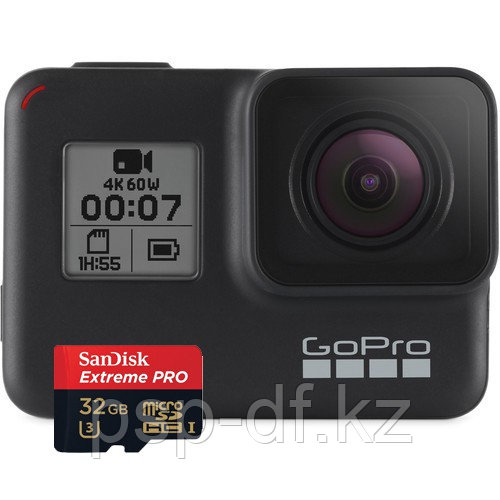 Экшн камера GoPro HERO7 Black + SanDisk Extreme Pro microSDHC UHS-I 32GB - фото 1 - id-p69719388