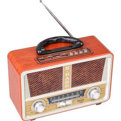 Радиоприемник в стиле ретро MEIER M-112BT с пультом {Bluetooth, FM, USB, TF card, AUX} (Светло-коричневый) - фото 2 - id-p69739558