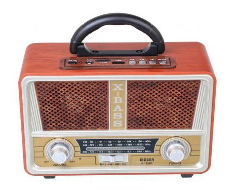 Радиоприемник в стиле ретро MEIER M-112BT с пультом {Bluetooth, FM, USB, TF card, AUX} (Светло-коричневый) - фото 3 - id-p69739558
