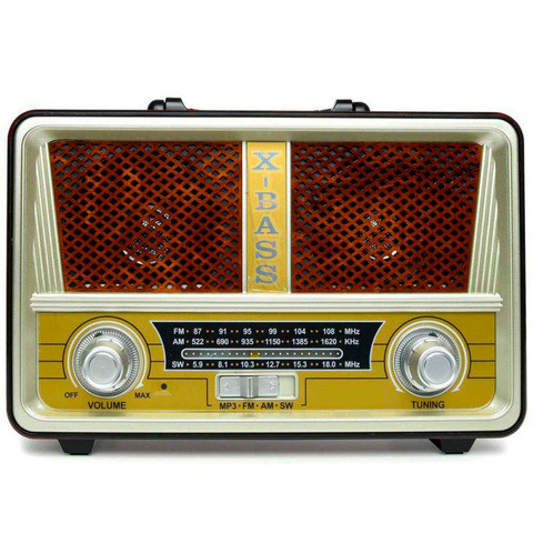 Радиоприемник в стиле ретро MEIER M-112BT с пультом {Bluetooth, FM, USB, TF card, AUX} (Светло-коричневый) - фото 4 - id-p69739558