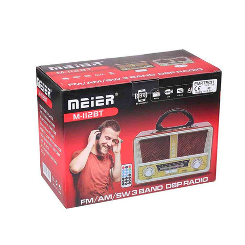 Радиоприемник в стиле ретро MEIER M-112BT с пультом {Bluetooth, FM, USB, TF card, AUX} (Светло-коричневый) - фото 6 - id-p69739558