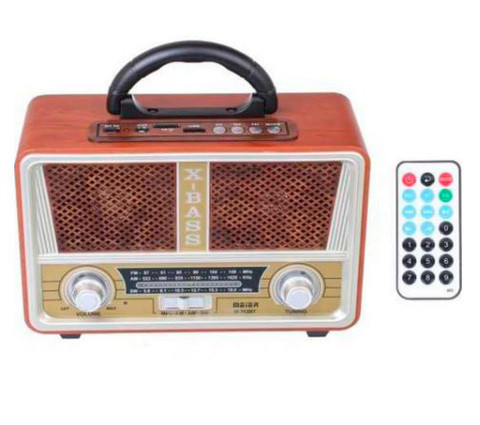 Радиоприемник в стиле ретро MEIER M-112BT с пультом {Bluetooth, FM, USB, TF card, AUX} (Светло-коричневый) - фото 7 - id-p69739558