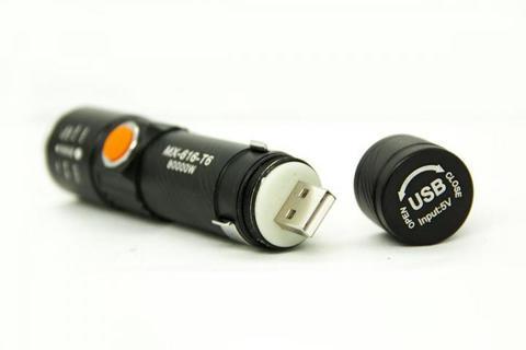 Фонарик карманный светодиодный с USB зарядкой LED FLASHLIGHT MX-616-T6 - фото 3 - id-p69739564