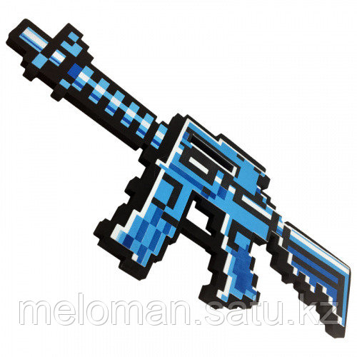 Minecraft: Автомат М4 8Бит синий пиксельный 39см - фото 1 - id-p69744176