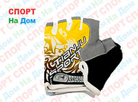 Перчатки для фитнеса, атлетические Tianju Sport Размер L (цвет желтый, синие вставки)