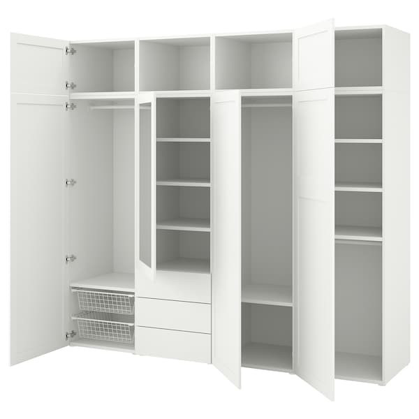 Гардероб ОПХУС  белый, Саннидаль Ридабу, 240x57x221 см ИКЕА, IKEA