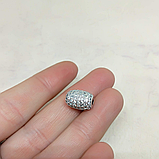 Бусина бочонок, с фианитами, 11х7мм, фото 2