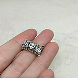 Бусина Трубочка с фианитами, 16х10мм, фото 2