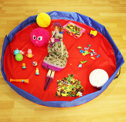 Сумка-коврик для игрушек Toy Bag (Ø 150 см / Зелено-оранжевая) - фото 3 - id-p69746242
