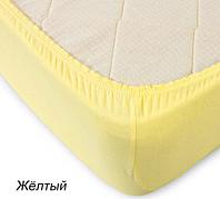 Простынь на резинке из трикотажной ткани от Текс-Дизайн (90х200 см / Желтый)