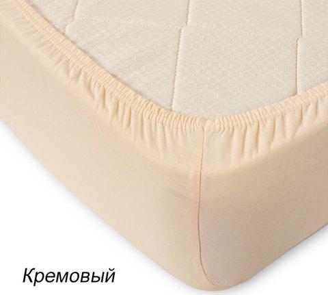 Простынь на резинке из трикотажной ткани от Текс-Дизайн (90х200 см / Кремовый)