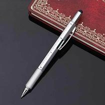 Мультитул-ручка 6 в 1 TOMTOSH [шариковая ручка-2 отвертки-стилус-уровень-линейка] (Серый)