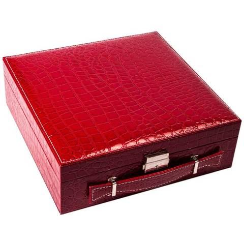 Кейс-шкатулка для ювелирных украшений «Драгоценный чемоданчик» с зеркалом и замочком (Коричневый) - фото 4 - id-p69747089