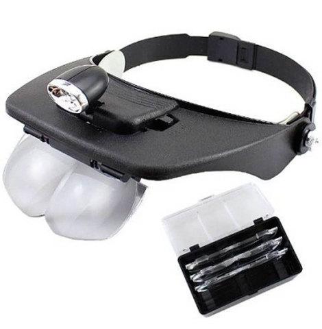 Бинокулярные очки-лупа с комплектом линз и фонариком Light Head Magnifying Glass - фото 2 - id-p69747282
