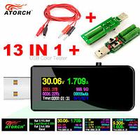 Цифровой USB тестер-вольтамперметр 13-в-1 U96 с OLED дисплеем ATORCH (USB-тестер + 3А нагрузка + 2Х кабель U96-13 Цифровой USB тестер-вольтамперметр 13-в-1 U96 с OLED дисплеем ATORCH (USB-тестер + 3А нагрузка + 2Х кабель