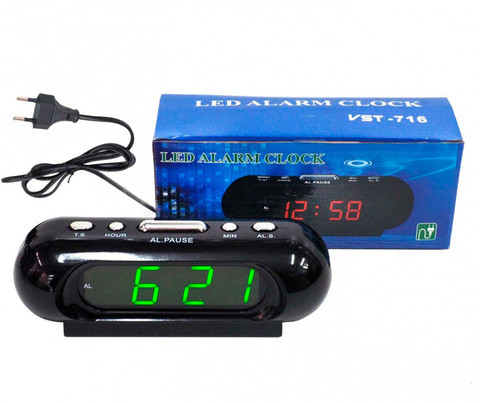 Часы электронные сетевые с будильником LED ALARM CLOCK VST-716 (Синий) - фото 2 - id-p69747425