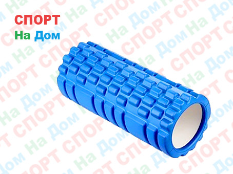 Массажный валик (ролик) для фитнеса и йоги 33 см (цвет синий) - фото 1 - id-p68978837