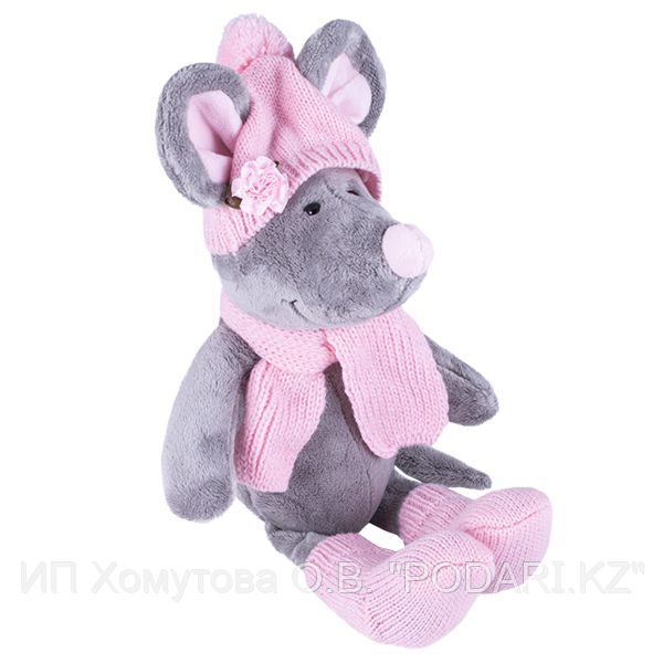 Мягкая игрушка Мышь в шапке, 26см Символ 2020 года.