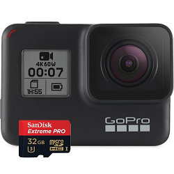 GoPro HERO7 Black +Micro SD SanDisk Extreme  32GB