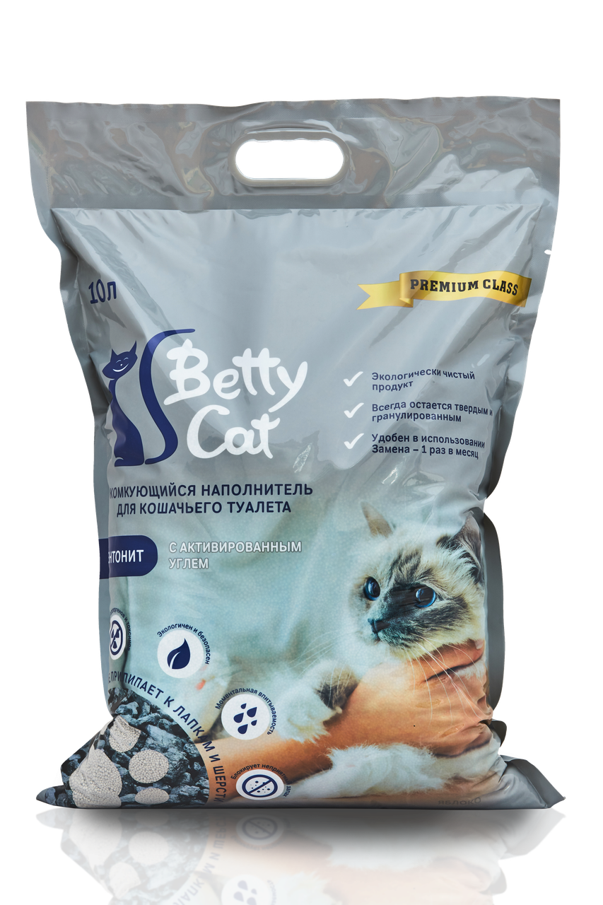 Комкующийся наполнитель Betty Cat (с активированным углём)