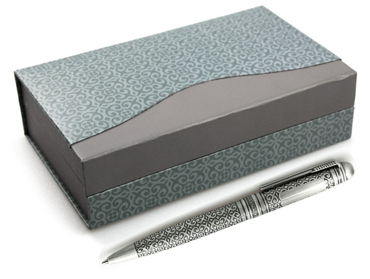 Набор ручек в подарочной упаковке (металлические, (с нац. орнаментом, с плашкой для гравировки)