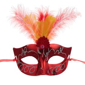Карнавальная маска "Причуда" с перьями, цвета МИКС