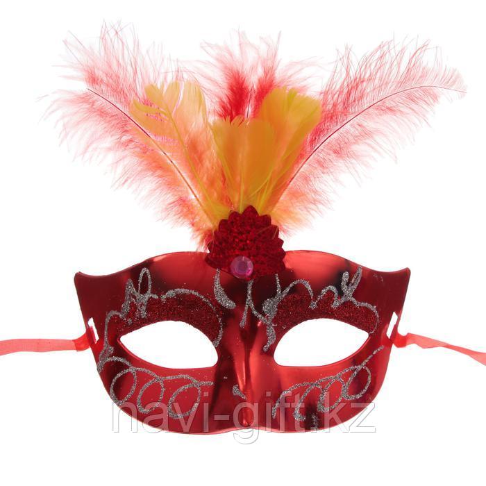 Карнавальная маска "Причуда" с перьями, цвета МИКС - фото 1 - id-p69756756