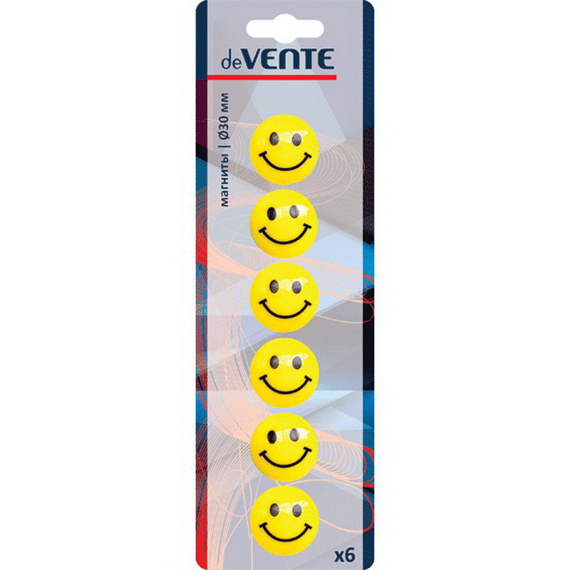 Набор магнитов Devente 6шт. d30mm "Smile" # 6021501