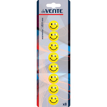 Набор магнитов Devente 8шт. d20mm "Smile" желтые # 6021500