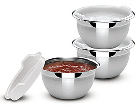 Набор емкости кухонные с крышкой стальные 3 предмета 9см 200мл Cucina Tramontina