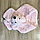 Комплект меховые наушники с тонким ободком и шарф Мышки светло-розовый, фото 3