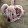 Комплект меховые наушники с тонким ободком и шарф Мышки темно-розовый, фото 5