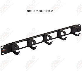 Органайзер 19", 1U, кольца 60мм, металлический, черный, 2 шт.