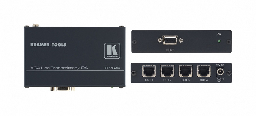 Передатчик VGA/YUV по витой паре с 4 выходами TP-104HD