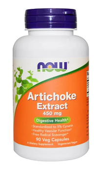 Now Foods, Экстракт артишока, 450 мг, 90 вегетарианских капсул