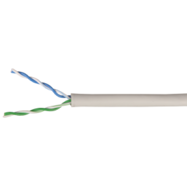 ITK LC1-C5E02-121 кабель витая пара U/UTP кат.5E 2х2х24AWG solid LSZH нг(А)-HF серый (500 м), фото 2