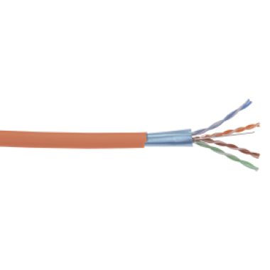 ITK LC1-C5E04-327 кабель витая пара F/UTP кат.5E 4x2х24AWG solid LSZH нг(А)-HF оранжевый (305 м), фото 2