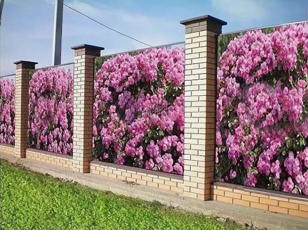 Фотосетка на забор для дачи фото