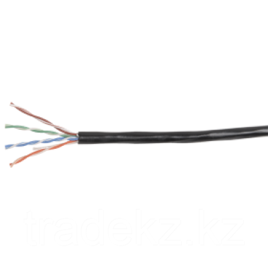 ITK LC3-C5E04-129 кабель витая пара U/UTP кат.5E 4x2х24AWG solid LSZH нг(А)-HF черный (100 м), фото 2