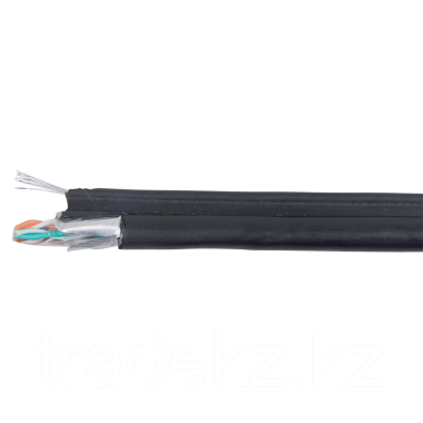 ITK BC3-C5E04-359-305-G кабель витая пара F/UTP кат.5E 100МГц 4 пары LDPE OUTDOOR трос 1,2мм черный (305 м) - фото 1 - id-p69780211