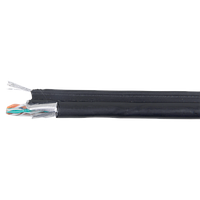 ITK LC3-C5E04-359 кабель витая пара F/UTP кат.5E 4х2х24AWG solid LDPE с тросом 1,2мм, черный (305 м)