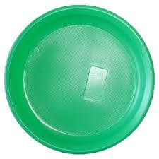 Пластиковая зеленая тарелка диаметр 165мм - фото 1 - id-p69780733