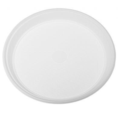 Пластиковая белая тарелка диаметр 205мм